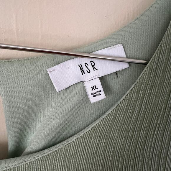 NSR Anthropologie Green Cold Shoulder Top Size XL - Picture 5 of 13